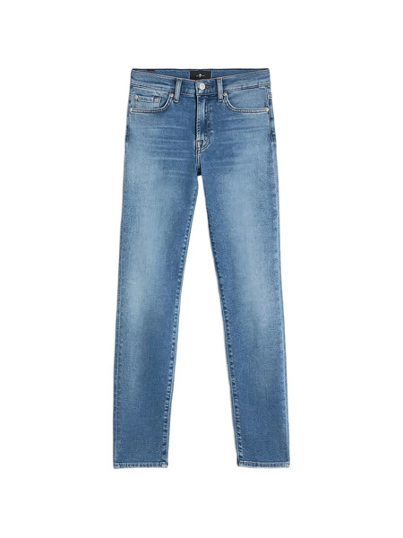  7 For All Mankind Vaqueros Roxanne Con Parche Del Logo - Azul 