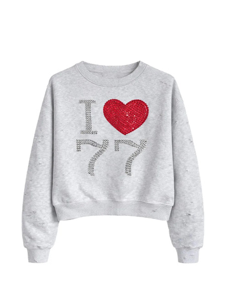  77 Studios Sudadera Con Apliques De Strass - Gris 