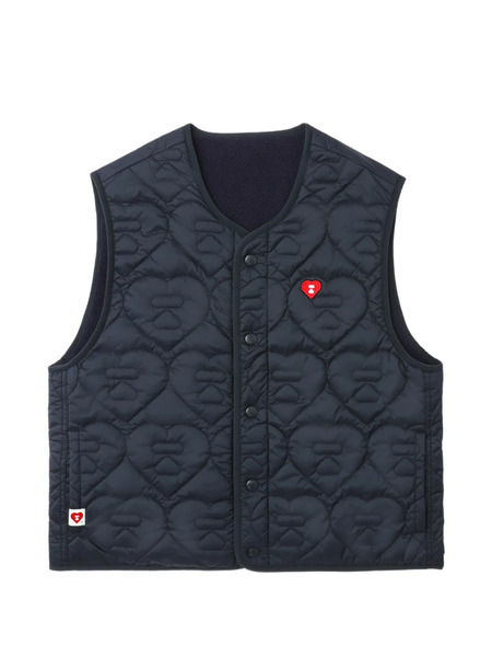  A Bathing Ape® Chaleco Acolchado Con Distintivo De Corazón - Azul 
