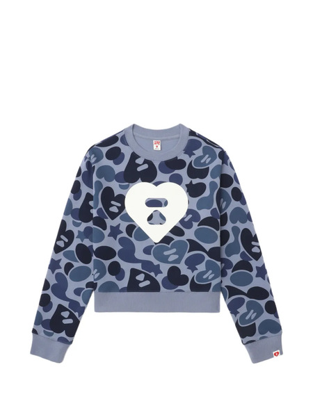  A Bathing Ape® Sudadera Camo Monogram Big Heart - Azul 
