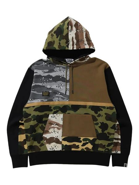  A Bathing Ape® Sudadera Con Capucha Y Diseño Patchwork - Verde 