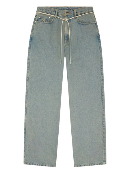  Aboutblank Vaqueros Con Cordones Y Logo - Azul 