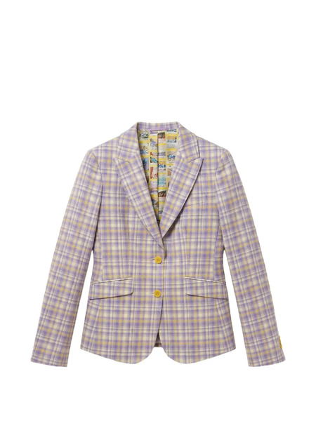 Abseits Blazer Con Solapas De Muesca - Morado 
