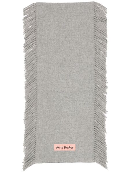  Acne Studios Bufanda Con Borde Con Flecos - Gris 