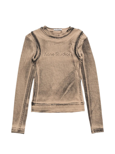  Acne Studios Camiseta Estampada A Capas - Neutro 