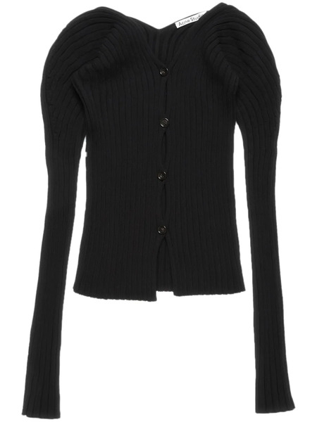  Acne Studios Cárdigan Liso - Negro 