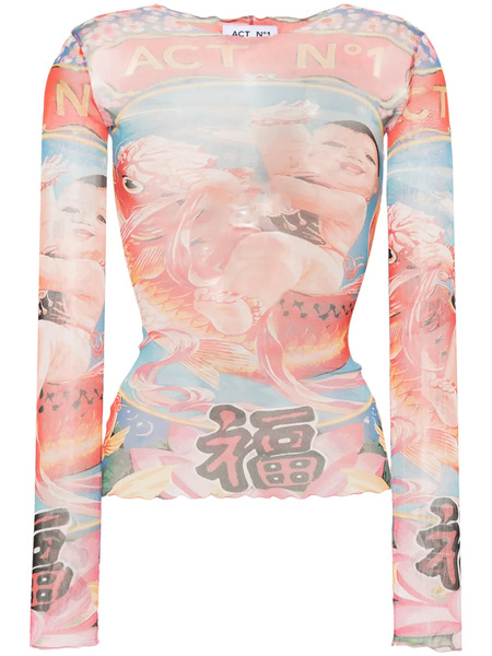  Act Nº1 Sudadera Con Estampado Gráfico - Rojo 