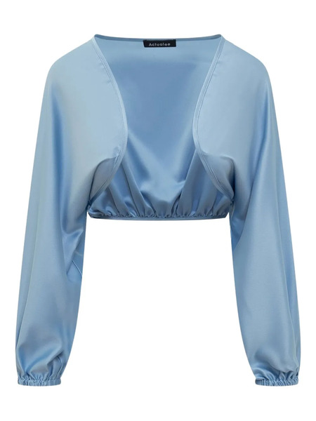  Actualee Camisa De Satén - Azul 