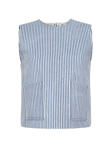  Adam Lippes Blusa Ludlow A Rayas - Azul 