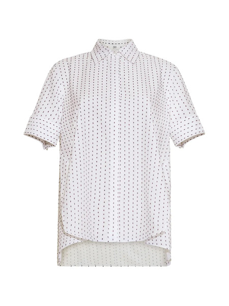  Adam Lippes Camisa Trapeze Bordada - Blanco 