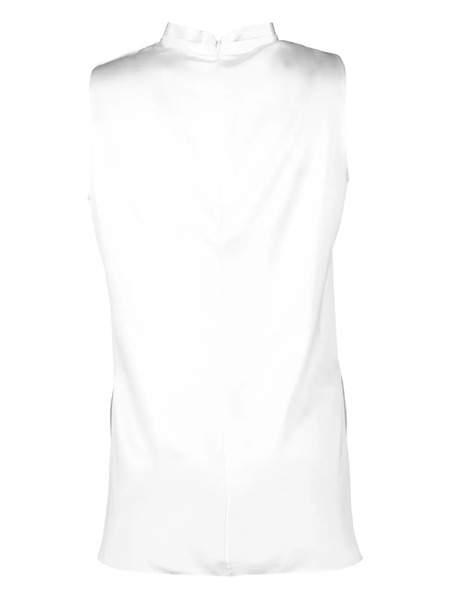  Adam Lippes Drape-neck Sleeveless Top - Blanco 