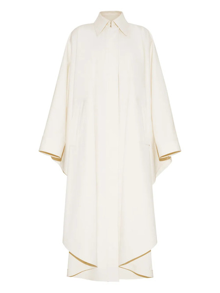 Adam Lippes Poncho De Sarga Y Algodón - Blanco 