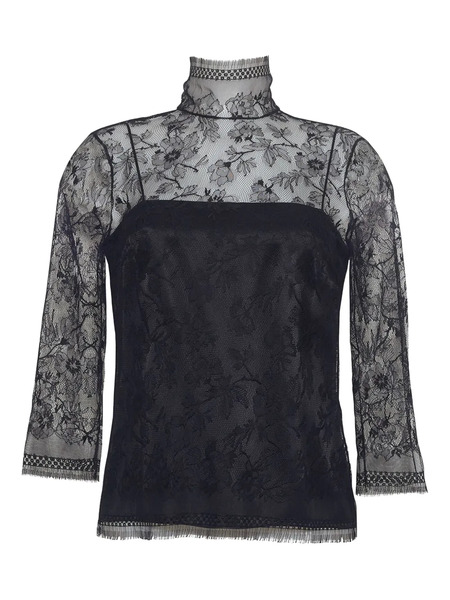  Adam Lippes Top Con Encaje Floral - Negro 