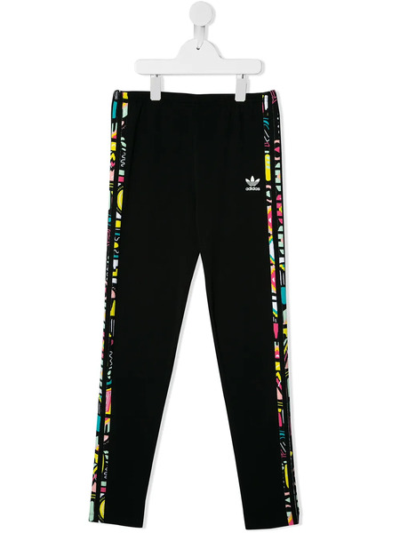  Adidas Kids Pantalones Casual Con Detalle De Rayas - Negro 