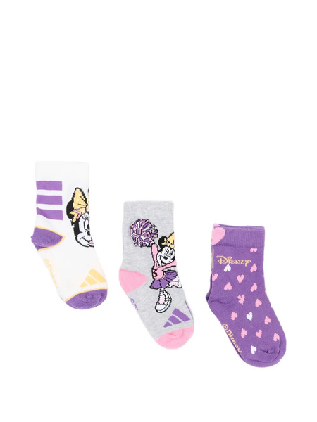  Adidas Kids Set De Tres Pares De Calcetines Minnie Mouse En Intarsia De Adidas Kids X Disney - Blanco 