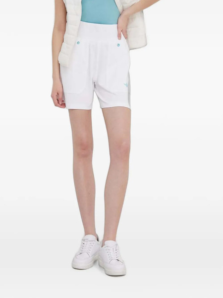  Aeronautica Militare Elasticated-waistband Knitted Mini Shorts - Blanco 