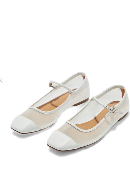  Aeyde Bailarinas Estilo Mary Jane - Blanco 