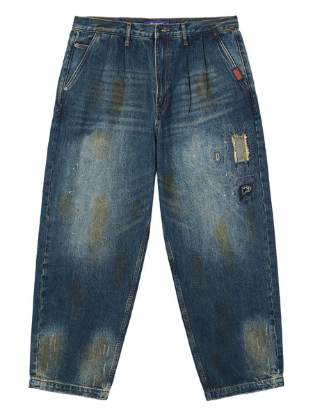  Aftermaths Vaqueros Con Diseño Patchwork - Azul 