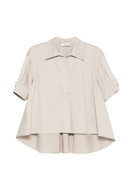  Agnona Blusa Plisada - Neutro 