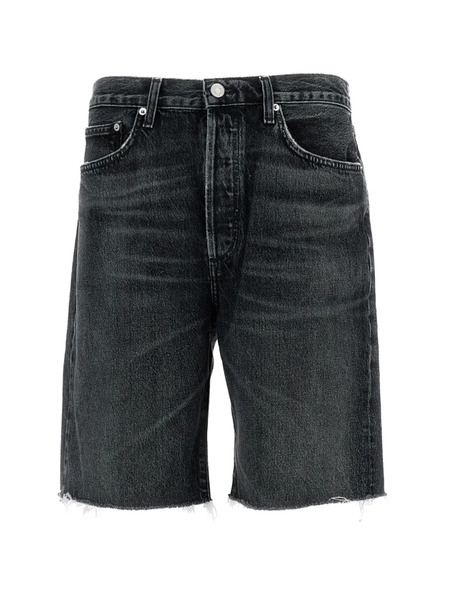  Agolde Anson Buttoned Shorts - Negro 