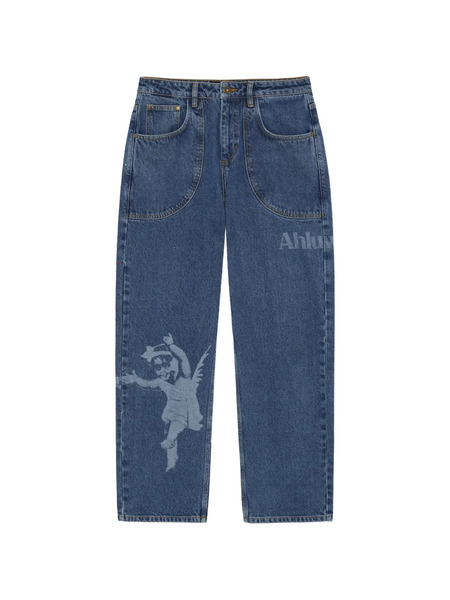  Ahluwalia Vaqueros Con Estampado A Láser - Azul 