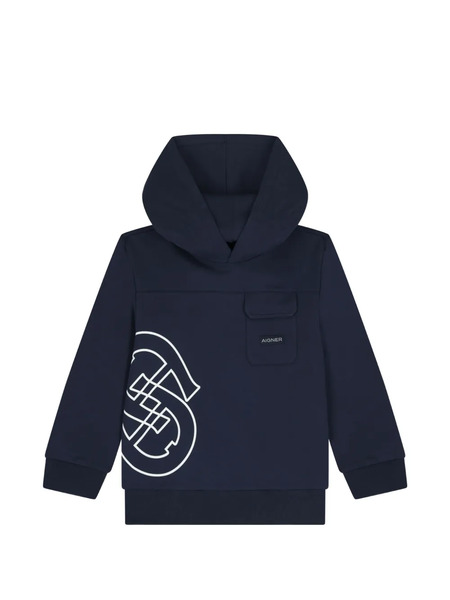  Aigner Kids Capucha Con Estampado Gráfico - Azul 