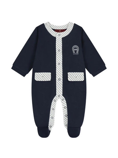  Aigner Kids Pelele Con Logo Estampado - Azul 