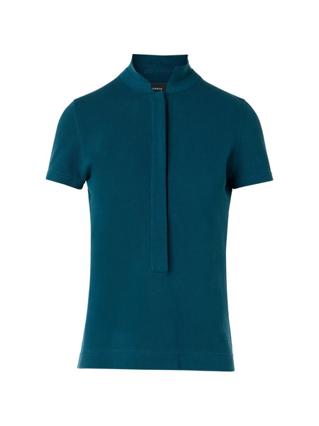  Akris Polo De Piqué - Azul 