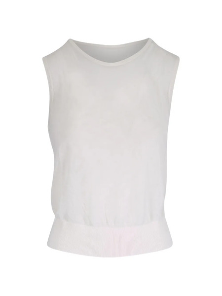  Akris Punto Top Con Cuello Redondo - Blanco 