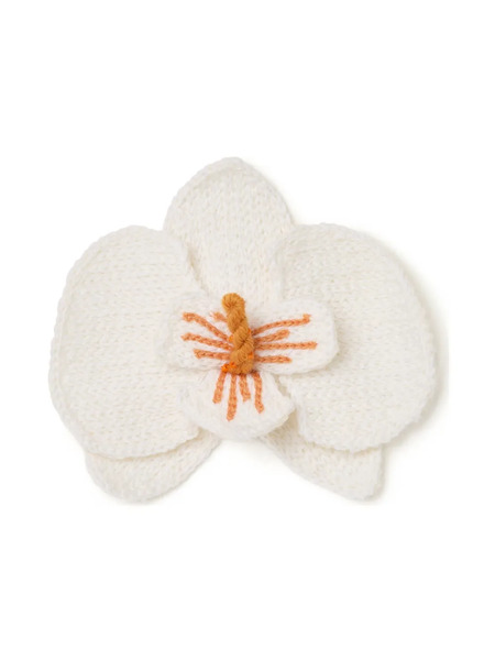 Alanui Broche Con Orquídea Bordada - Blanco 