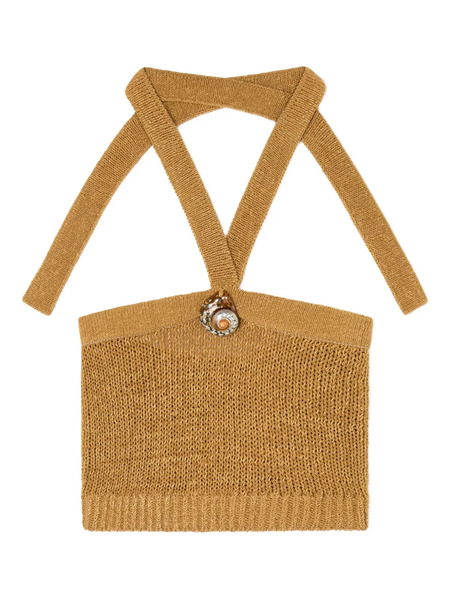  Alanui Top Con Cuello Halter - Marrón 