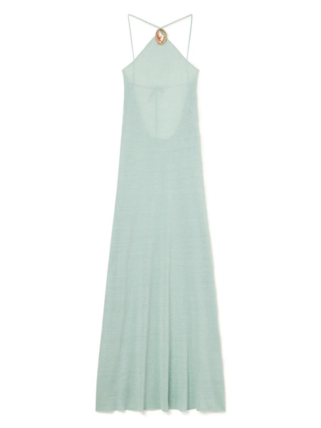  Alanui Vestido Largo Con Cuello Halter - Verde 