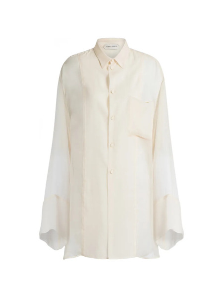  Alberta Ferretti Camisa Translúcida Con Bolsillo - Neutro 