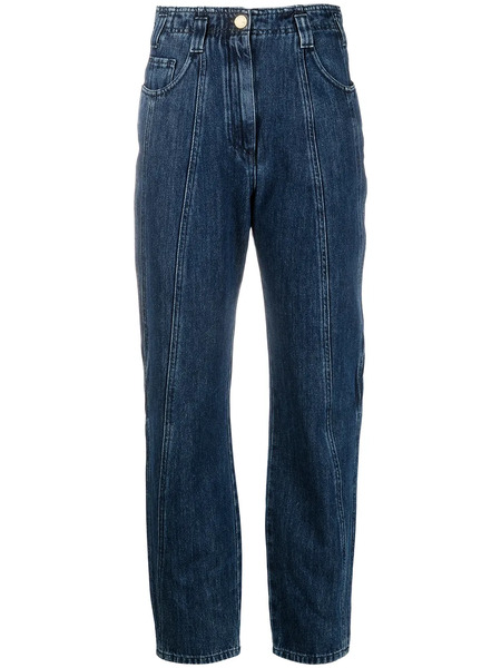  Alberta Ferretti Vaqueros Rectos De Talle Alto - Azul 
