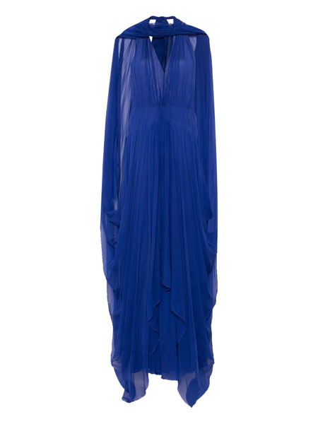  Alberta Ferretti Vestido Largo Con Capa - Azul 