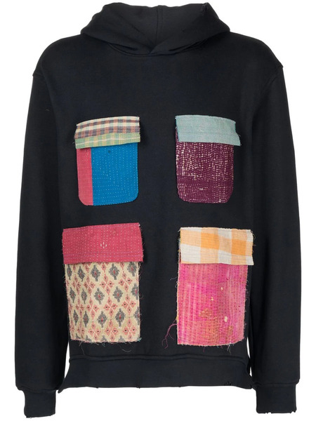  Alchemist Sudadera Con Capucha Y Diseño Patchwork - Negro 