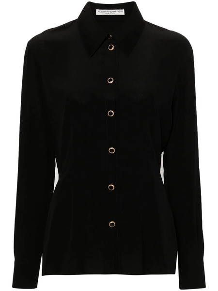  Alessandra Rich Camisa De Seda - Negro 