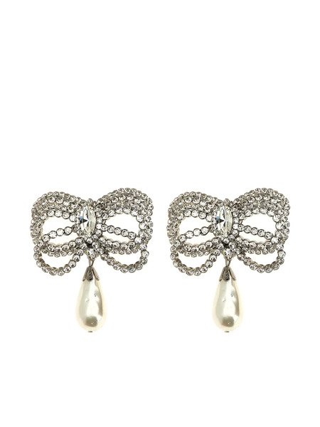  Alessandra Rich Pendientes Bow - Plateado 