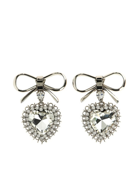  Alessandra Rich Pendientes Bow - Plateado 