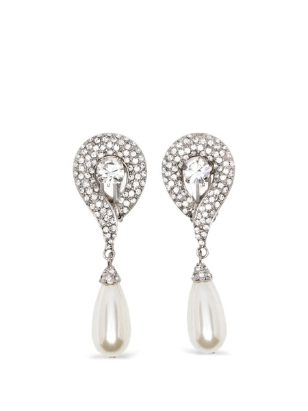  Alessandra Rich Pendientes Con Perlas Artificiales - Plateado 