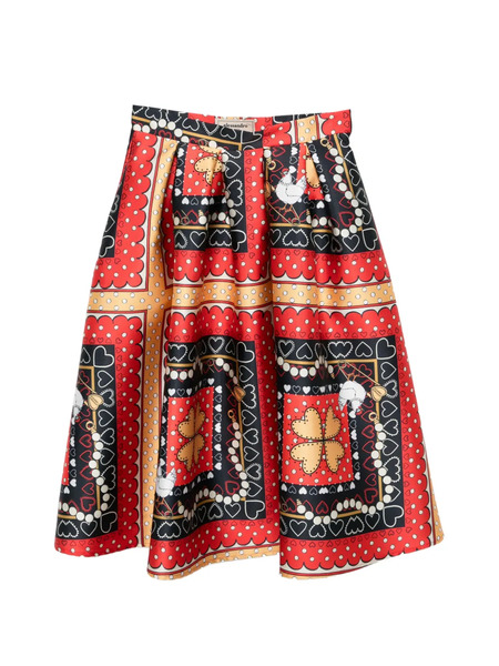  Alessandro Enriquez Falda Estampada - Rojo 
