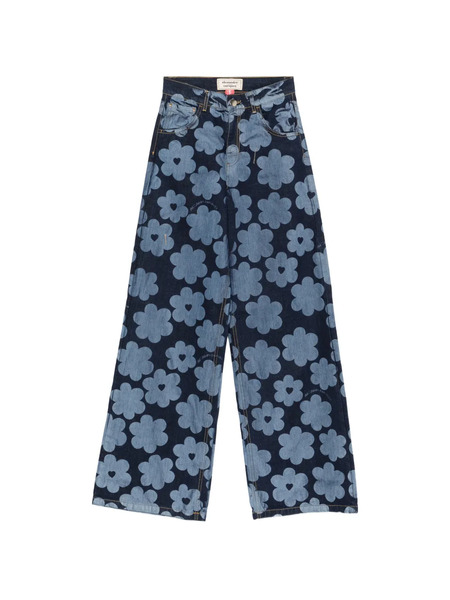  Alessandro Enriquez Vaqueros Con Estampado Floral - Azul 