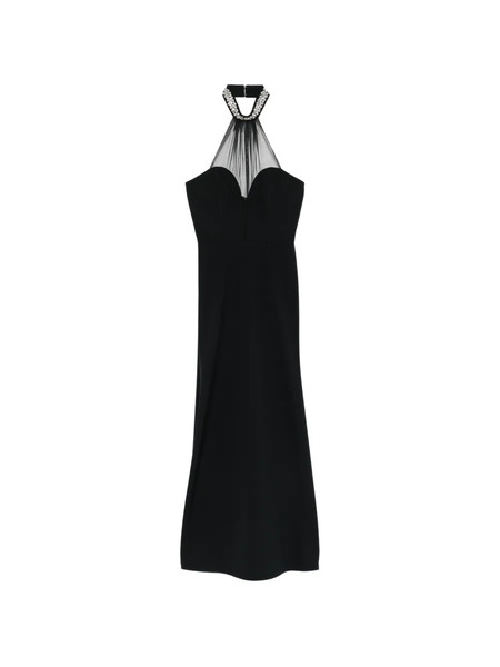  Alessandro Legora Vestido Largo Con Panel De Malla - Negro 