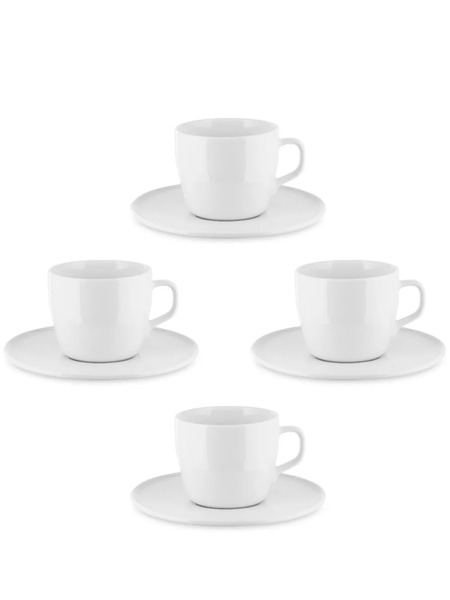  Alessi Juego De Cuatro Tazas De Café Y Platillos Itsumo De Alessi X Naoto Fukasawa - Blanco 