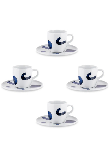  Alessi Juego De Cuatro Tazas Y Platos De Moca Itsumo De Alessi X Naoto Fukasawa - Blanco 