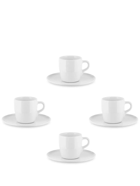  Alessi Juego De Cuatro Tazas Y Platos De Moca Itsumo De Alessi X Naoto Fukasawa - Blanco 