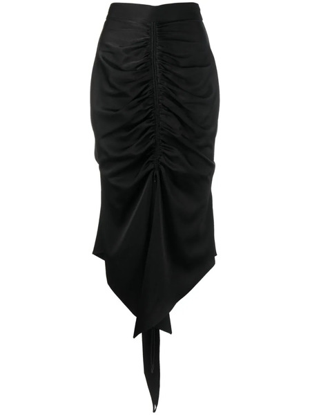  Alex Perry Falda Midi Fruncida - Negro 