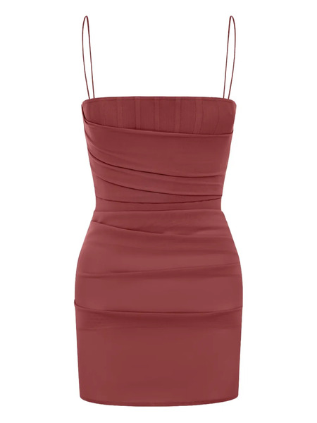  Alex Perry Vestido Corto Drapeado - Naranja 