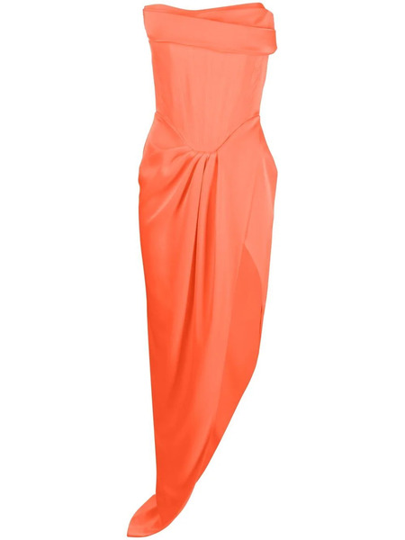  Alex Perry Vestido De Fiesta Harland Drapeado - Naranja 