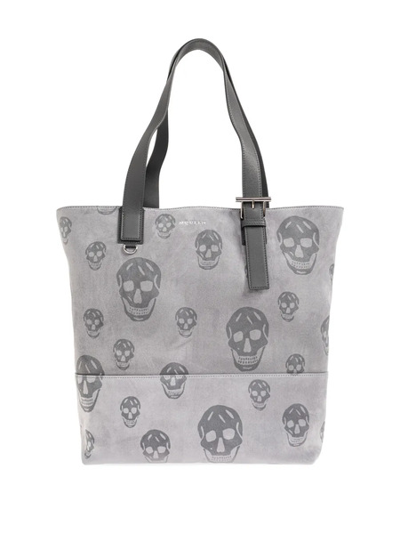  Alexander Mcqueen Bolso De Hombro T-bar Con Calavera Estampada - Gris 